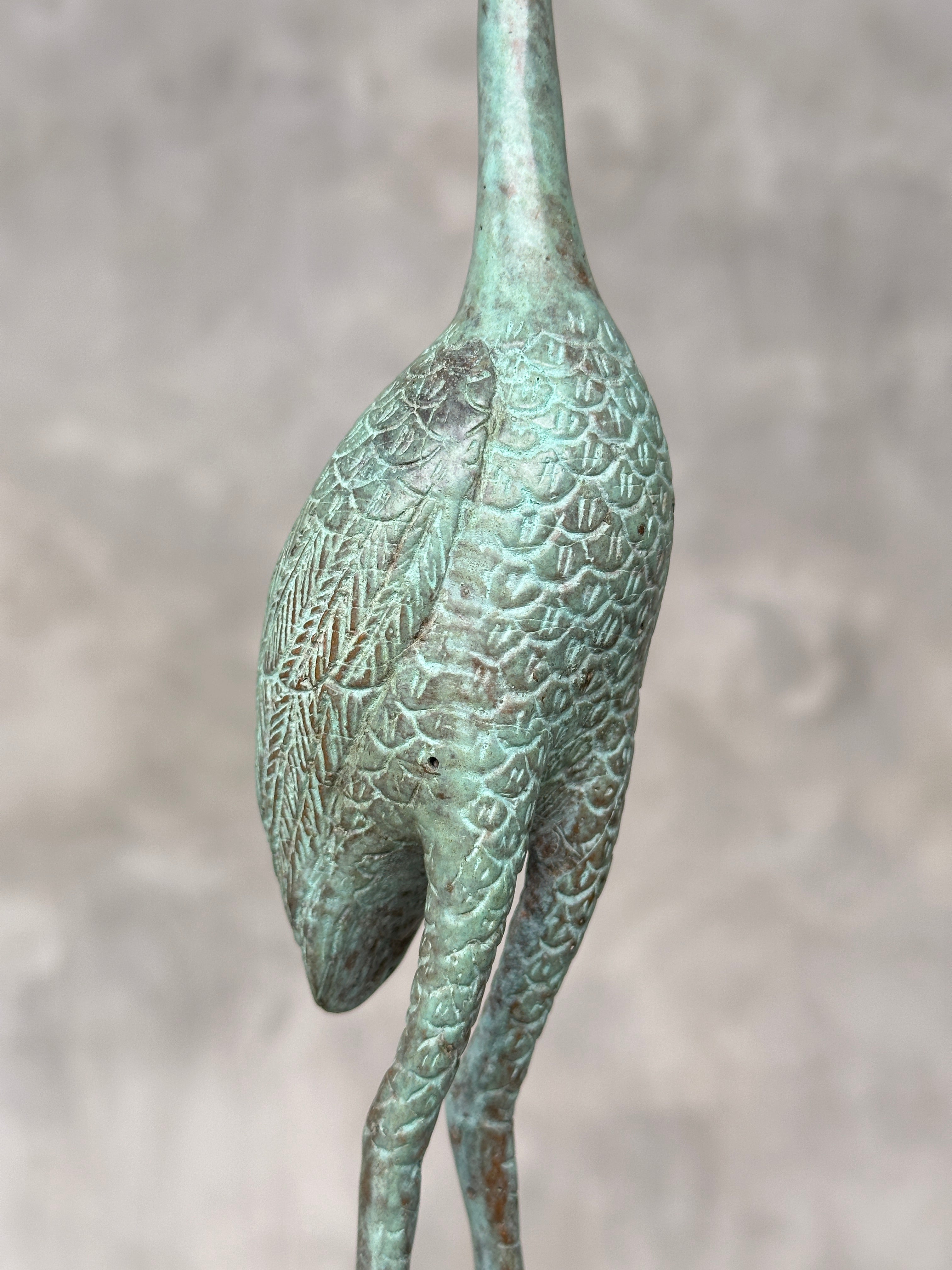 Bird Batik Patinated Green Blue Bronze