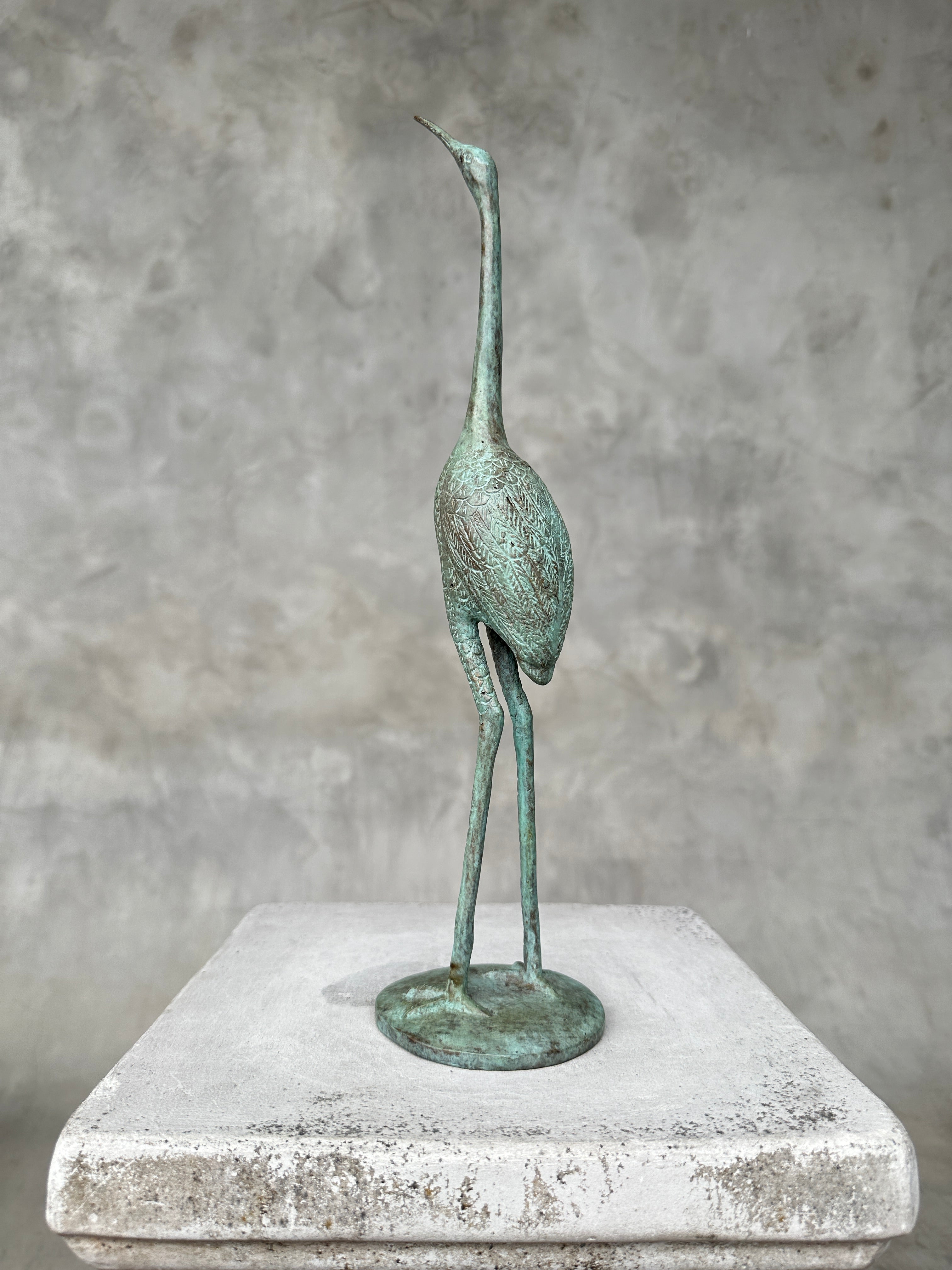 Bird Batik Patinated Green Blue Bronze