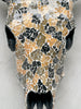 Gold & Black Mosaic Cow Skull – Handmade Wall Decor with Glossy Horns for Boho, Eclectic, or Contemporary Interiors - Skull,A/118