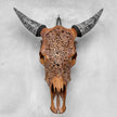 Fully carved cow skulls with Rose Carving Skull,A/086