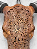 Fully carved cow skulls with Rose Carving Skull,A/086