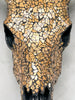 Gold Mosaic Cow Skull Wall Decor – Decorative Cow Skull with Horns for Boho, Western, or Modern Rustic Style Homes - Skull,A/125