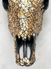 Gold Mosaic Cow Skull Wall Decor – Decorative Cow Skull with Horns for Boho, Western, or Modern Rustic Style Homes - Skull,A/125