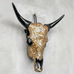Gold Mosaic Cow Skull Wall Decor – Decorative Cow Skull with Horns for Boho, Western, or Modern Rustic Style Homes - Skull,A/125
