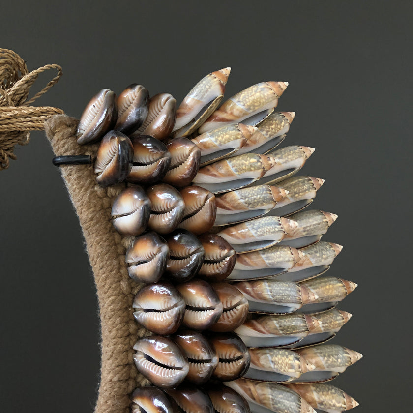SN3 - Decorative Shell Necklace on custom stand - Shells and Natural Fibres - 22/EX/458