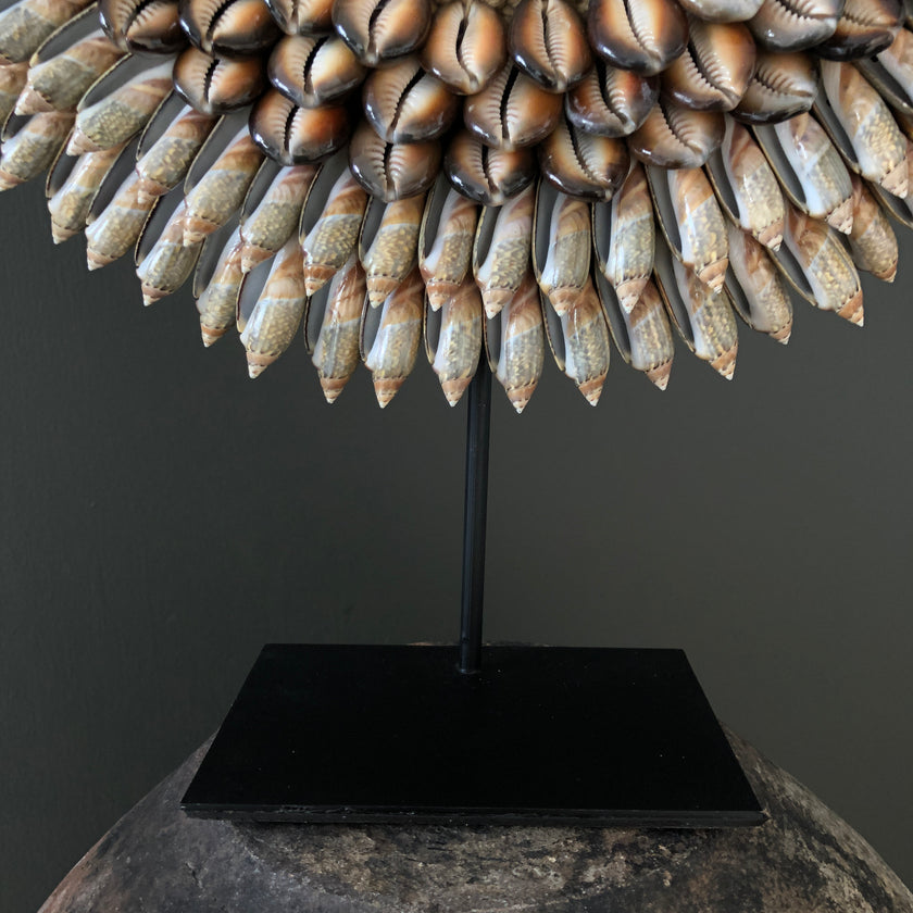 SN3 - Decorative Shell Necklace on custom stand - Shells and Natural Fibres - 22/EX/458