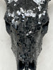Black Mosaic Cow Skull | Taxidermy Wall Art for Modern Boho or Western Decor - Skull,A/123