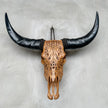 Brown Carved Buffalo Skull with Flower of Life Motif — Handcrafted Wall Art - Skull,A/109