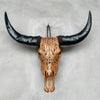 Brown Carved Buffalo Skull with Flower of Life Motif — Handcrafted Wall Art - Skull,A/109