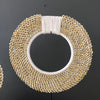 Pair of Large Yellow Colored Tolai Necklaces on a custom stands - 23/SN/056