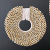 Pair of Large Yellow Colored Tolai Necklaces on a custom stands - 23/SN/056