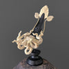 A Stunning Hand Carved Octopus With Horn on a Stand - 7Z/109