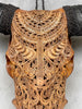 Carved Buffalo Skull with Horns – Real Bone Wall Art from Bali | Badong Motif | Tribal Home Decor | Ethically Sourced Skull - Skull,A/110