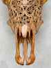 Carved Buffalo Skull with Horns – Real Bone Wall Art from Bali | Badong Motif | Tribal Home Decor | Ethically Sourced Skull - Skull,A/110