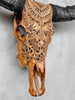 Carved Buffalo Skull with Horns – Real Bone Wall Art from Bali | Badong Motif | Tribal Home Decor | Ethically Sourced Skull - Skull,A/110