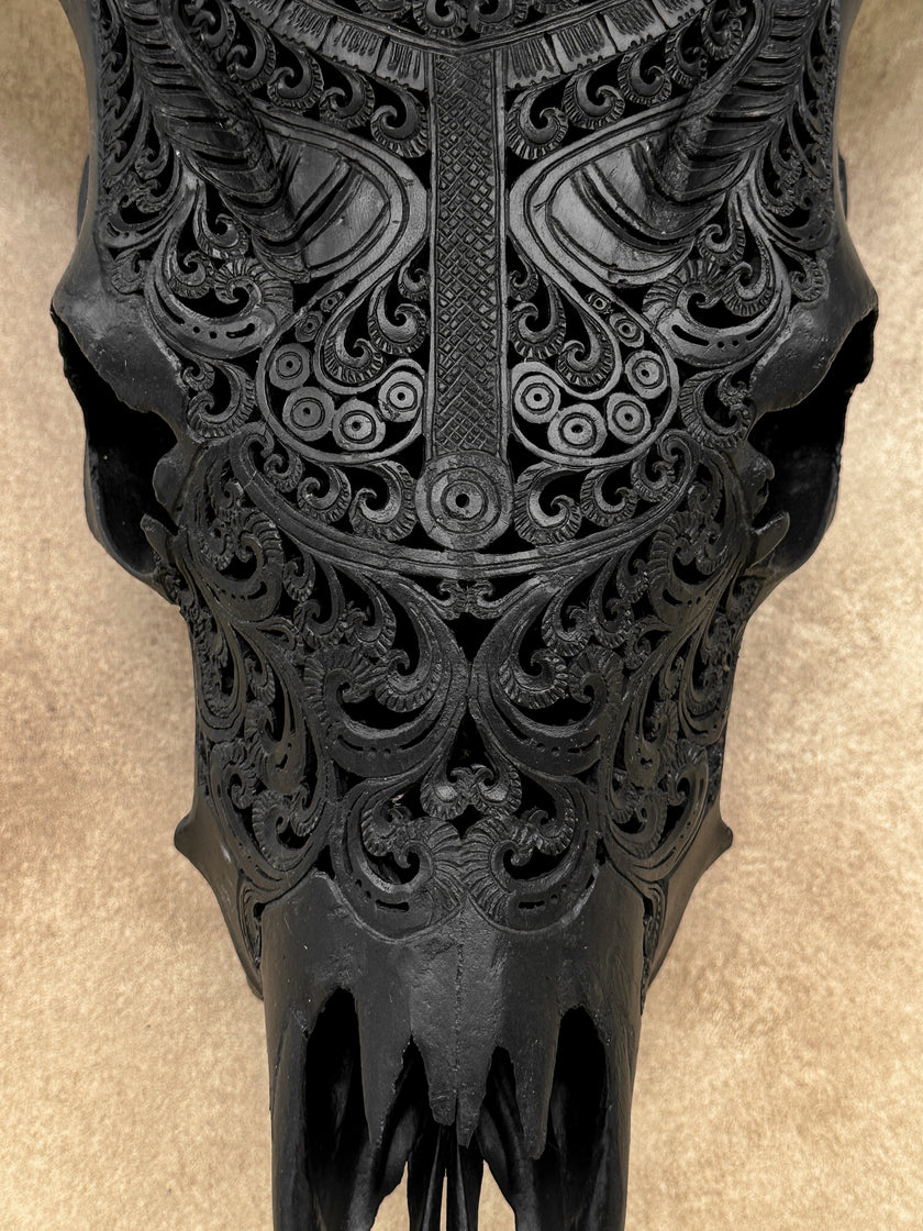 Fully carved cow skulls with Badong Carving Skull,A/079