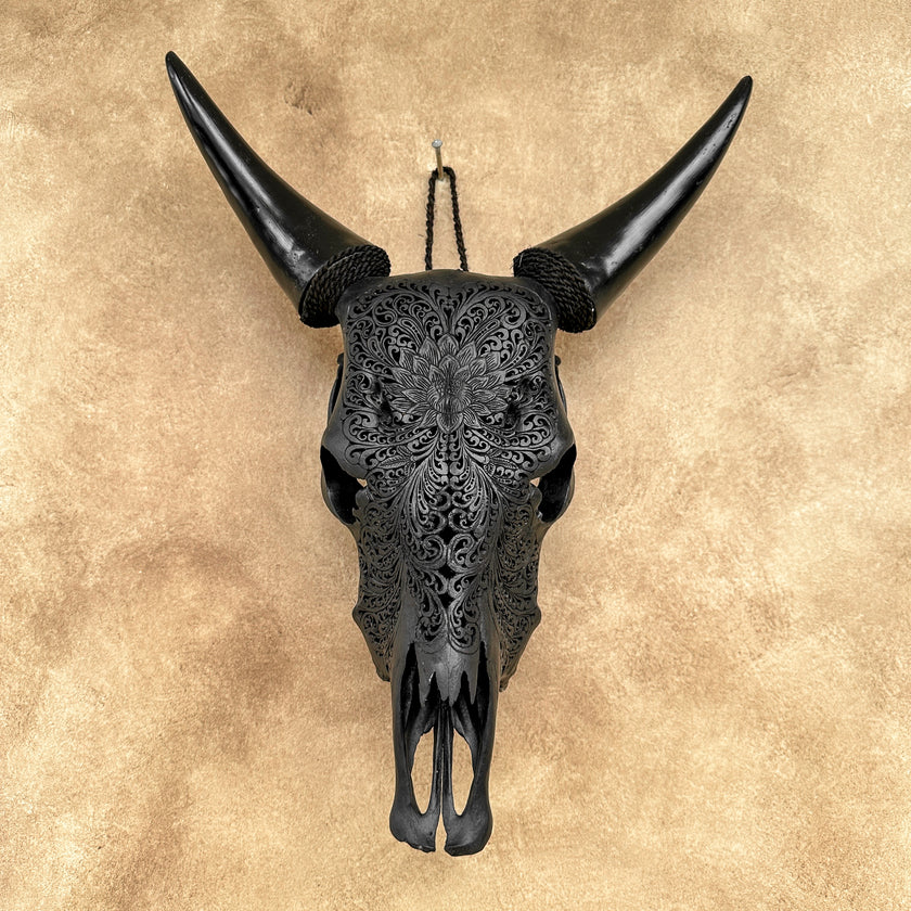 Carved Cow Skulls with Big Lotus Carving Skull,A/072