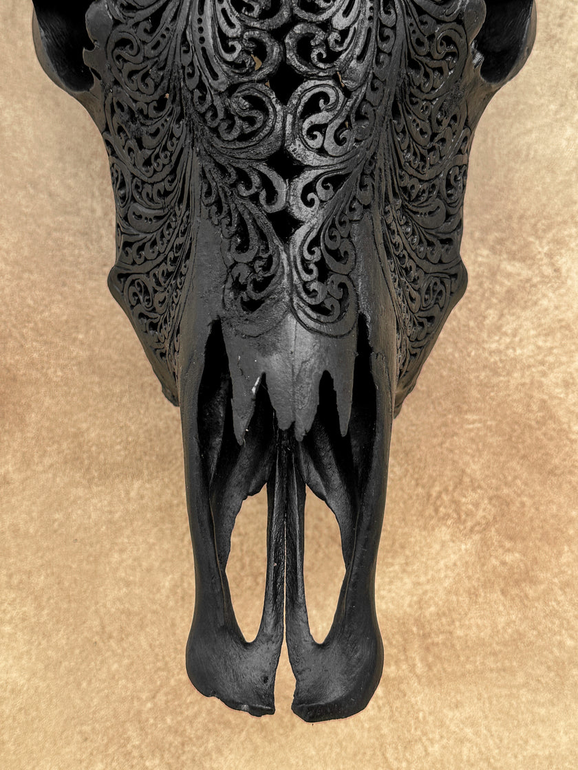 Carved Cow Skulls with Big Lotus Carving Skull,A/072