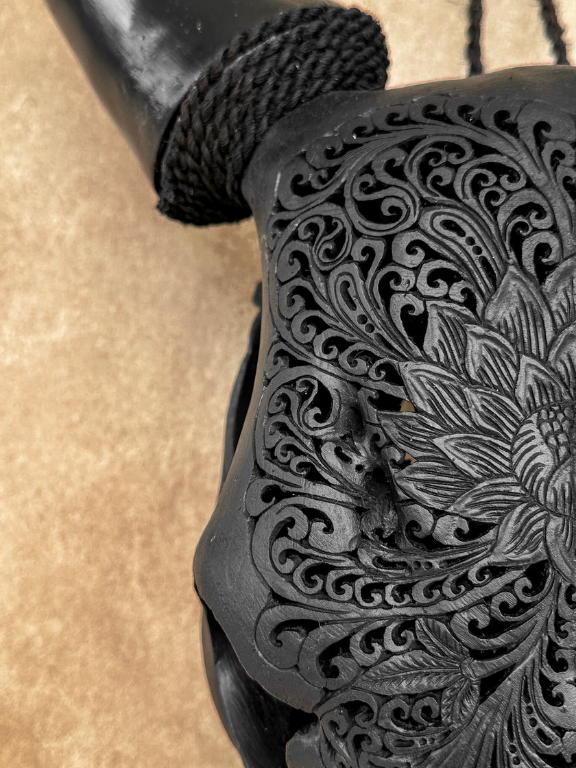 Carved Cow Skulls with Big Lotus Carving Skull,A/072