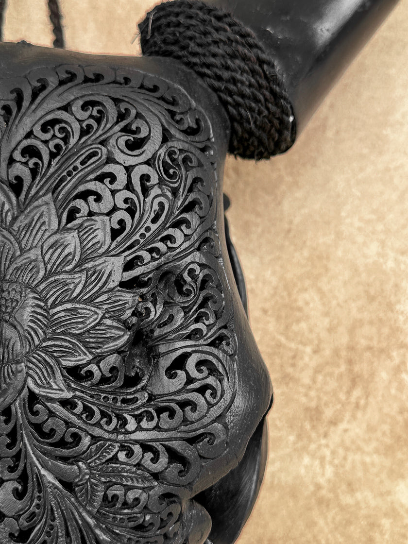 Carved Cow Skulls with Big Lotus Carving Skull,A/072