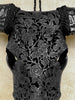 Black Carved Buffalo Skull with Rose Motif — Handcrafted Wall Art - Skull,A/106