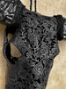 Black Carved Buffalo Skull with Rose Motif — Handcrafted Wall Art - Skull,A/106
