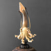 A Stunning Hand Carved Octopus With Horn on a Stand - 7E/109