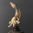 A Stunning Hand Carved Octopus With Horn on a Stand - 7E/109