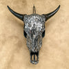 Silver Mosaic Cow Skull – Handcrafted Wall Decor for Boho, Nature-Inspired, or Eclectic Interiors - Skull,A/122