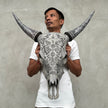 Cow & Horns Carved Ketimun Lotus - Skull,A/037