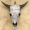 White Mosaic Cow Skull Wall Decor – Handmade Decorative Skull with Horns for Neutral, Boho, or Western Style Interiors - Skull,A/126