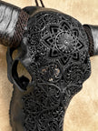 Caved Waterbuffalo Skulls with Star Mandala Carving Skull,A/090