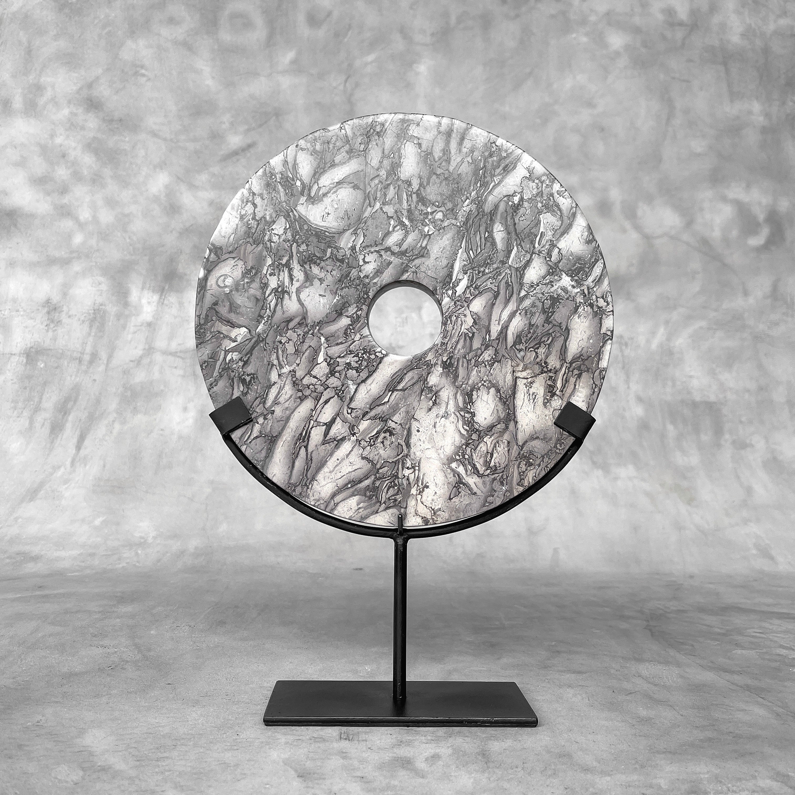 Marble Disc Grey  carving B1/066