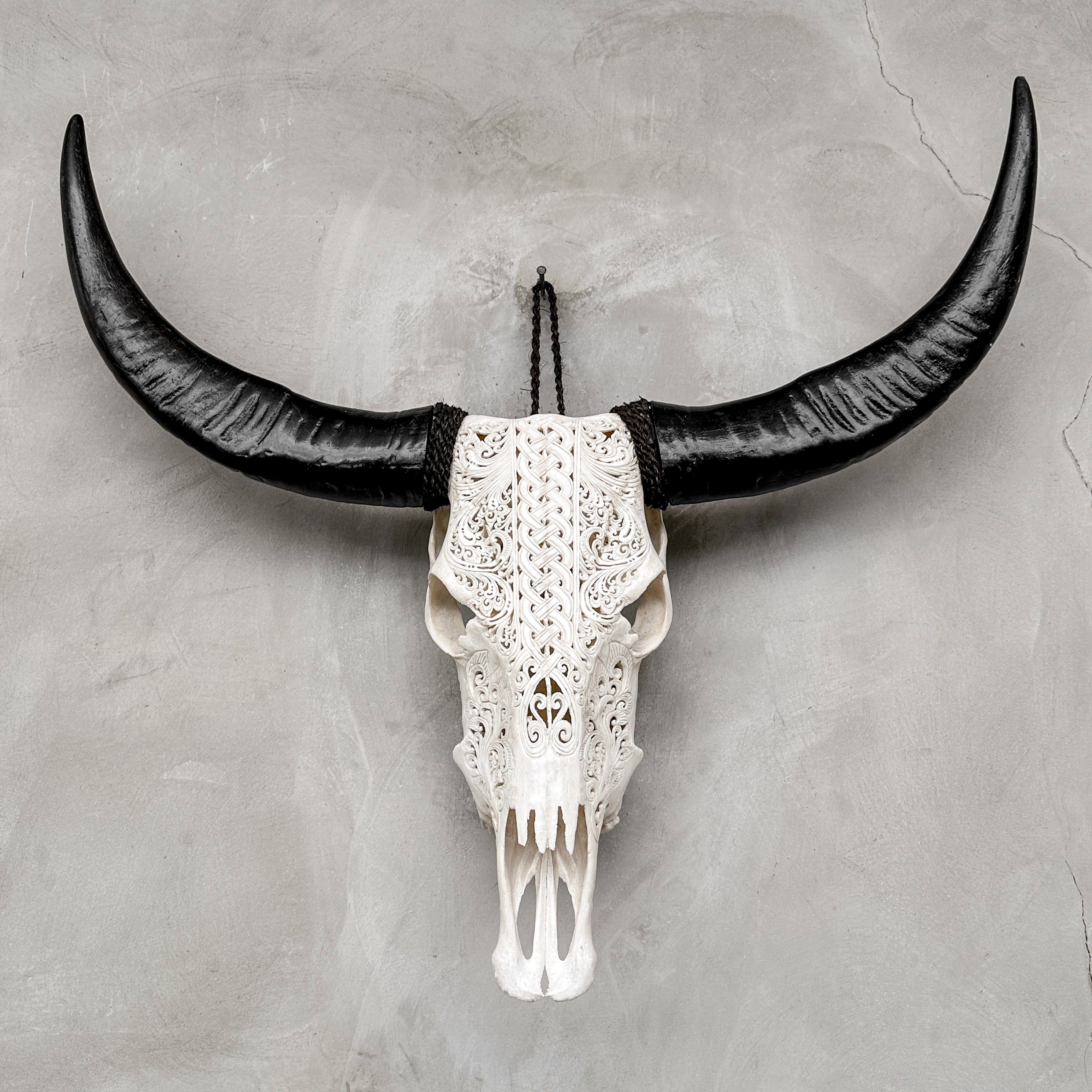 White Carved Buffalo Skulls with Infinity motif | Skull,A/103