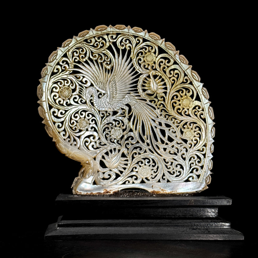 Carved Mother of Pearl Shells Phoniex Carving ToS,A/027