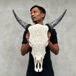 Cow & Horns Carved Star Mandala - Skull,A/034