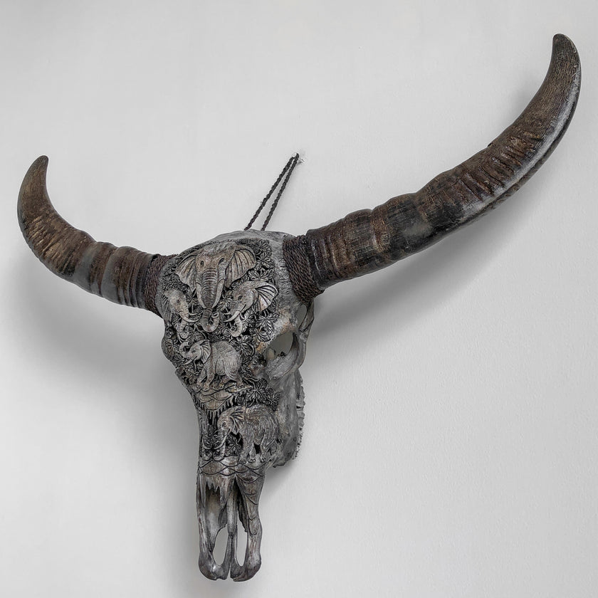 Real Carved Buffalo Skull 22/EX/275