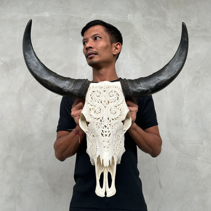 Buffalo Carved Badong - Skull,A/057