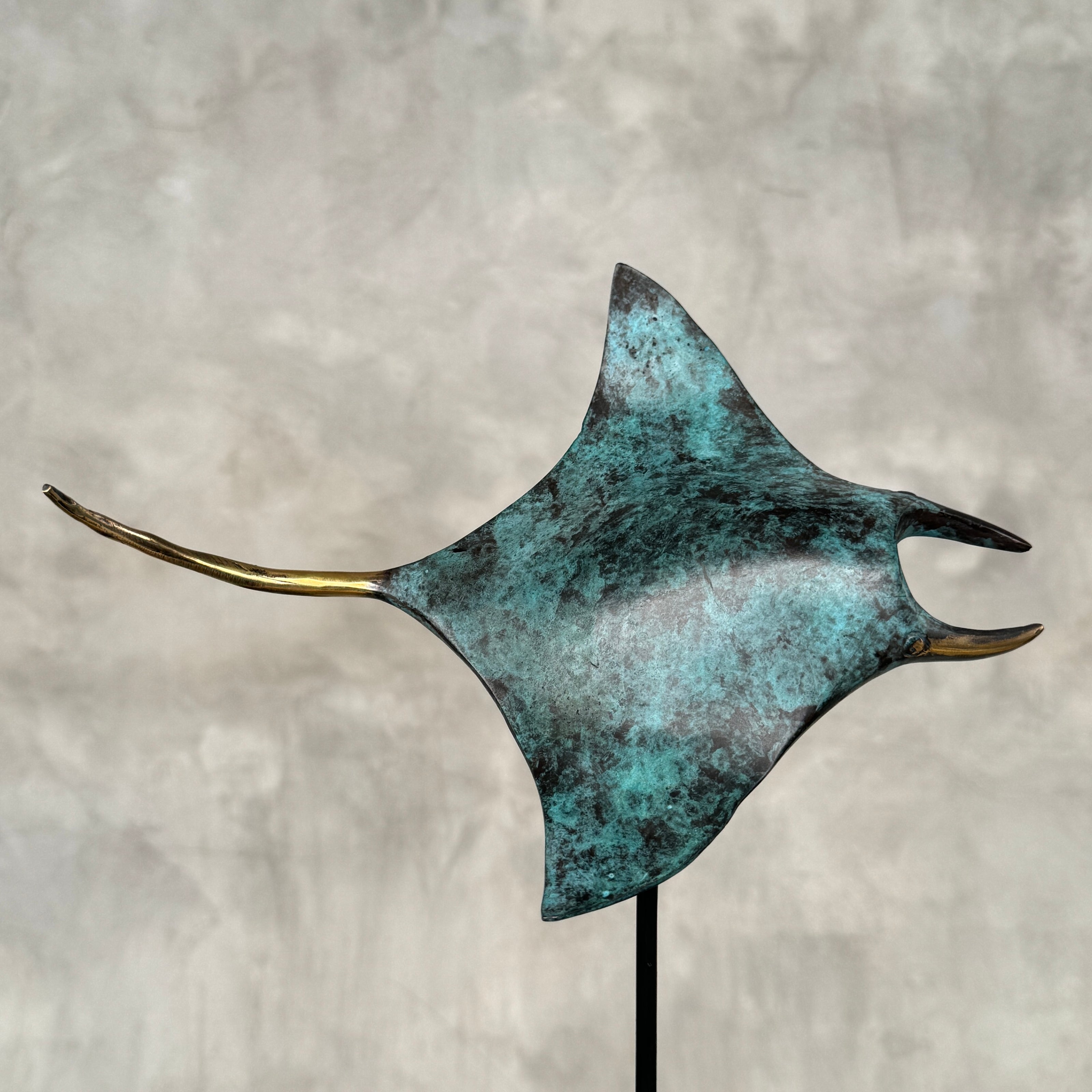 Mantaray on stand polished Small