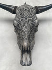 Carved Bull (Limousine) Star Mandala carving N2/075