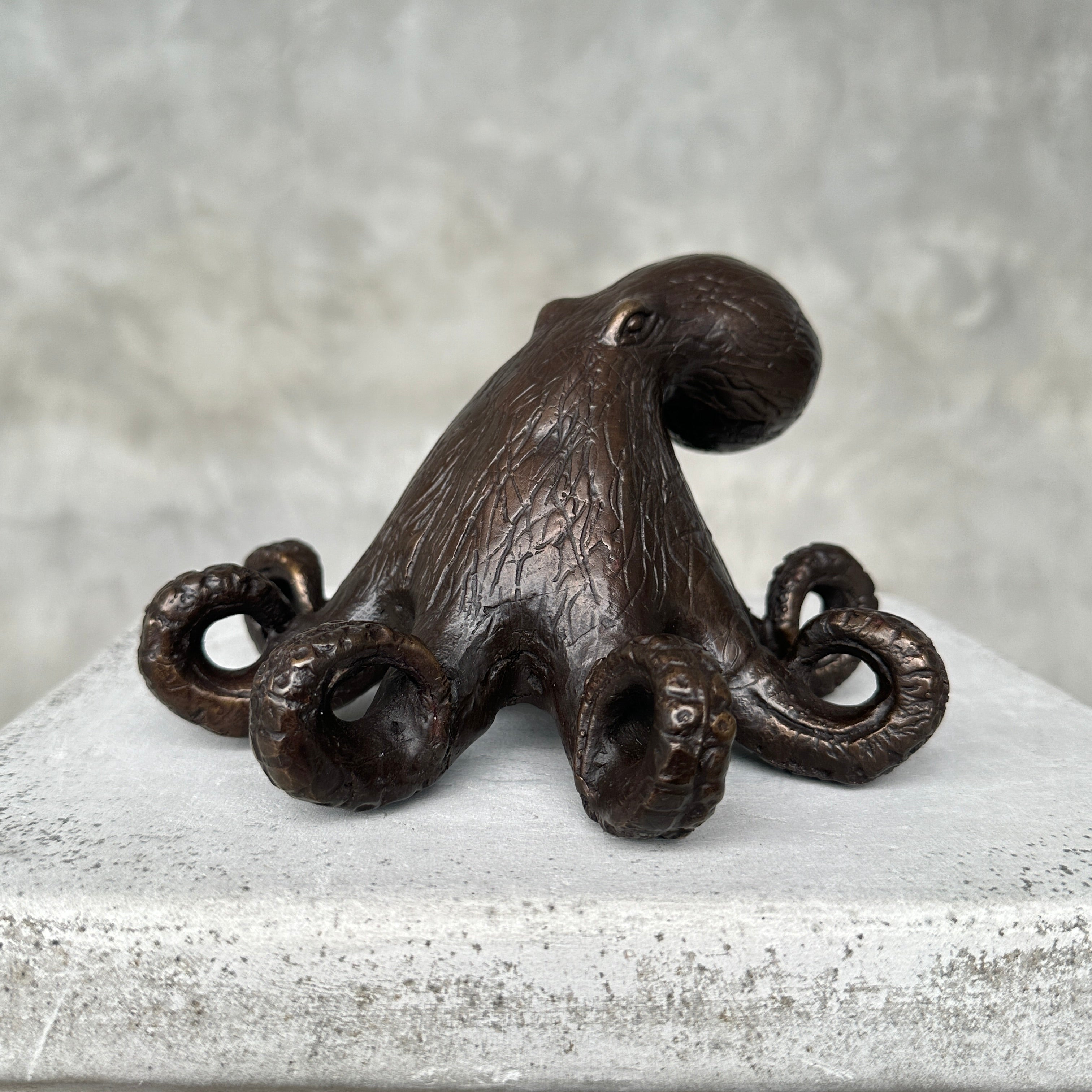 Octopus Sculputre Brown Bronze