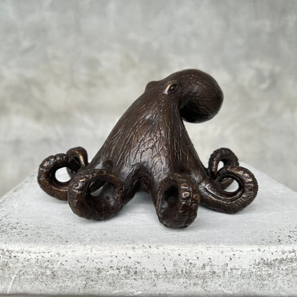 Octopus Sculputre Brown Bronze