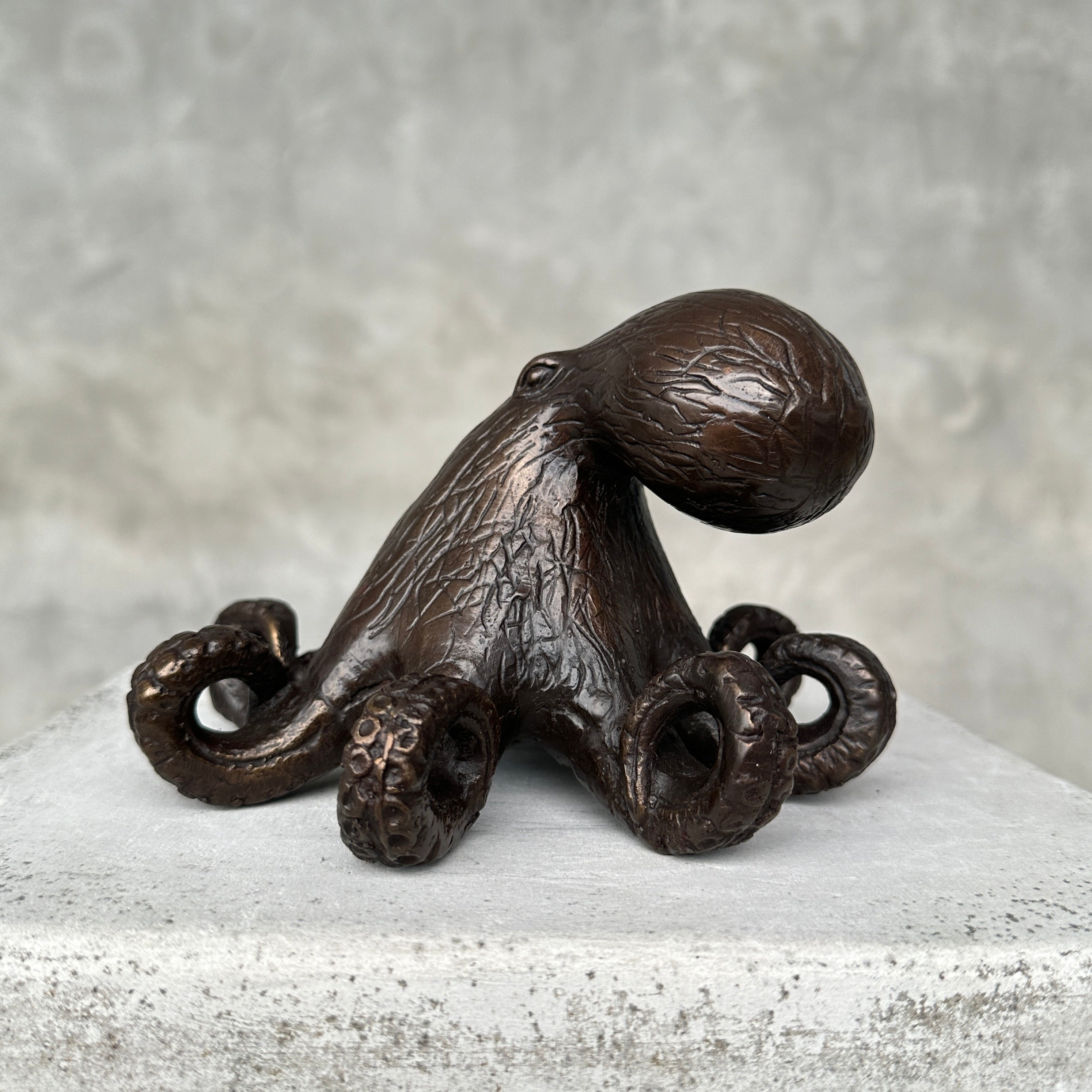 Octopus Sculputre Brown Bronze