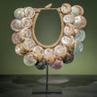 Decorative Shell Necklace on Stand – Coastal Tribal-Inspired Display Piece for Boho, Natural, or Ethnic-Inspired Home Styling - SN 5 - SN A/01