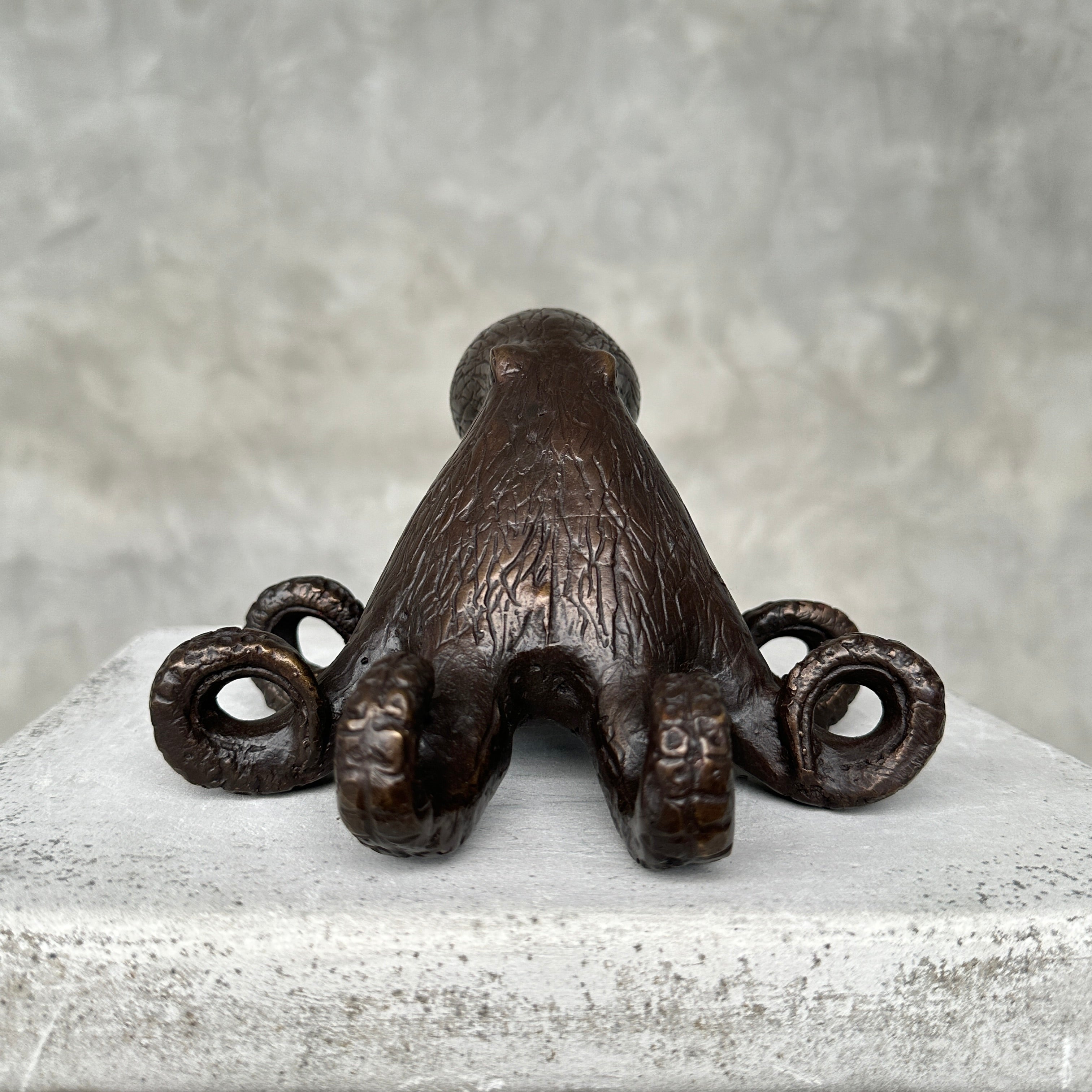 Octopus Sculputre Brown Bronze