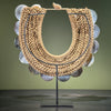 Decorative Shell Necklace on Stand – Coastal Tribal-Inspired Display Piece for Boho, Natural, or Ethnic-Inspired Home Styling - SN 5 - SN A/01