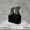 Sitting Couple Patinated Bronze with Polished Accents