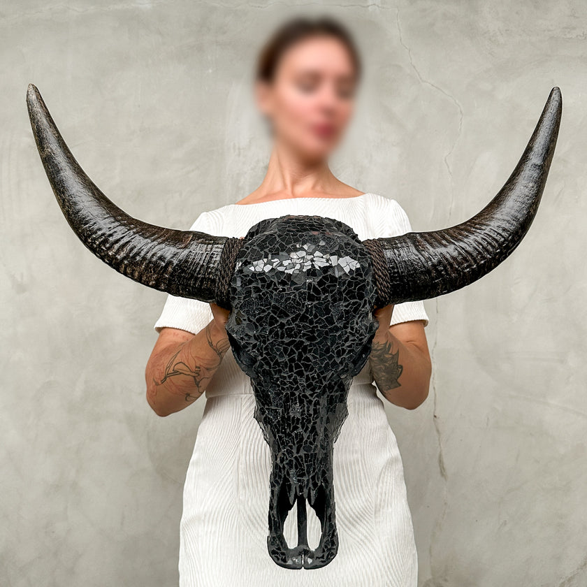 Black Mozaic Buffalo skull | Skull,A/136