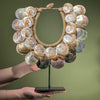 Decorative Shell Necklace on Stand – Coastal Tribal-Inspired Display Piece for Boho, Natural, or Ethnic-Inspired Home Styling - SN 5 - SN A/01