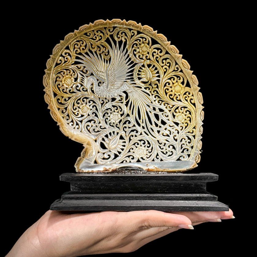 Carved Mother of Pearl Shells Phoniex Carving ToS,A/027